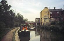 Boat moored North of Albion Bridge. 17th September 1997 