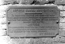 Aynho, weight restriction notice on bridge , 4 August 1959.