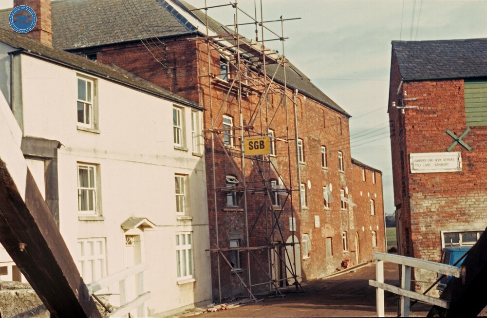 Banbury, Mill Lane, Mill by canal, February 1973