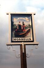 The Boat Inn signboard, Thrupp. December 1972