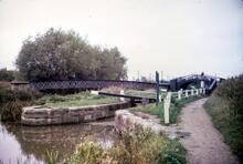 Isis Lock and Turnover Bridge, Oxford. October 1979