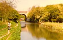 A40 by-pass bridge seen from south, 1 May 1990.