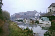 Juxon Street Wharf and Castle Mill boatyard, Jericho, Oxford. April 1965