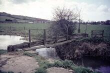 Footbridge over Eynsham Wharf Steam. April 1972