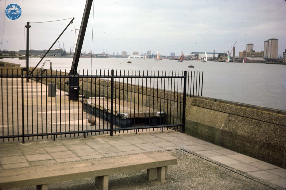 Crane at RN Victualling Yard, Deptford. 1977