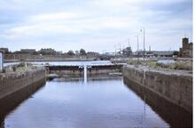  Shadwell Basin, looking East from Garnet Street Bridge. Friday 23 June 1979
