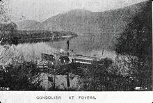 MacBrayne's Paddle Steamer Gondolier  at Foyers Loch Ness, Caledonian Canal. 1896