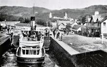  Caledonian Canal, “Gondolier” in locks at Fort Augustus