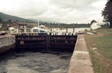 Caledonian canal, top of Neptune's Staircase at Banavie