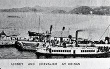 MacBraynes steamers Linnet & Chevalier at Crinan Basin 1890-1896