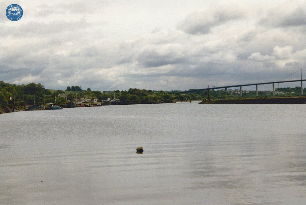 Bowling Basin and Erskine Bridge from the Clyde 1989