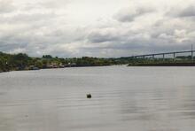 Bowling Basin and Erskine Bridge from the Clyde 1989