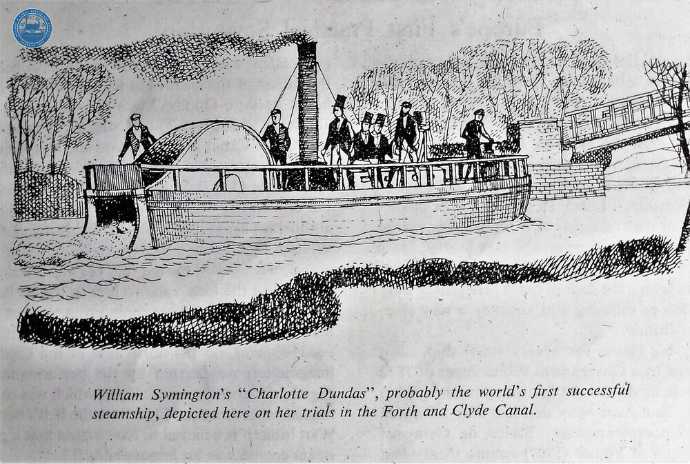 William Symington’s “Charlotte Dundas” on Forth & Clyde Canal. 1801/2 (From Steam on Canals Sub-Collection) 
