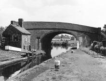 Autherley Junction stop lock and Bridge 1.  29 June 1958