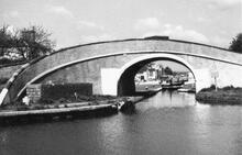 Autherley Junction and Bridge 1 of the Birmingham & Liverpool Junction Canal.  5 May 1975