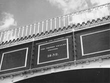 Stretton Aqueduct - the refurbished plaque (1976)  13 May 1976