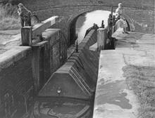 'Crewe' entering Hack Green Top Lock (1956)