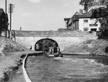 Gnosall: 'Collingwood' entering Gnosall Bridge (35) (1959)  