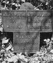 Milepost 'Autherley Junction 10 miles' at Little Onn (1976)  
