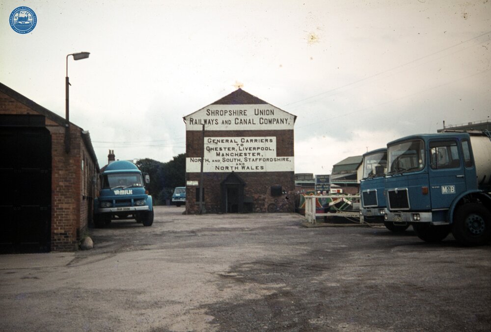 Shropshire Union Canal warehouse at end of Ellesmere Arm off Llangollen Canal