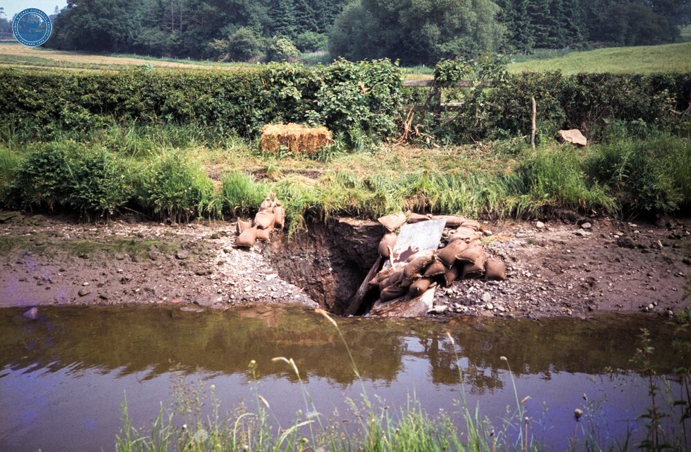 Llangollen Canal. between Welsh Frankton and Maestermyn. Culvert Collapse. About 1981