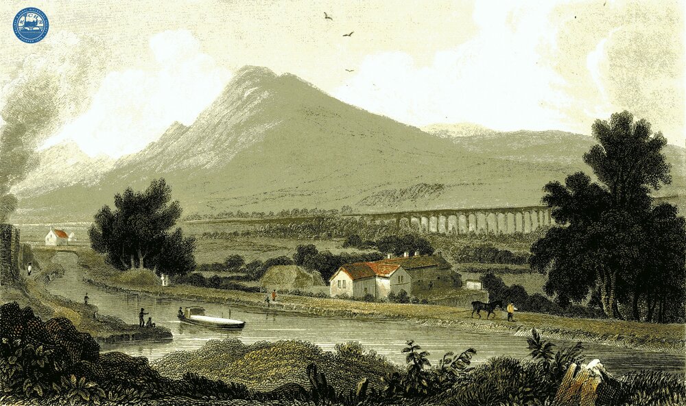 Froncysylltewith Pontcysyllte Aqueduct in the background (c1830)
