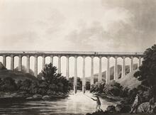 Pontcysyllte Aqueduct, early 19th century engraving