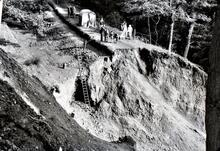 View of Bryn Howel breach and damaged bank. 9/1960 