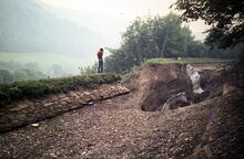 Llangollen Canal. Breach between Trevor and Llangollen. 1982