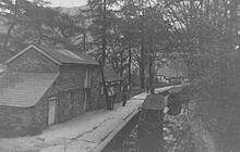 Wharf & Pleasure Barge at Llangollen. 1957