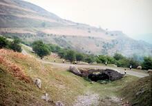Llangollen Panorama Walk. Looking east, showing a former railway incline in the foreground. 22 May 1968