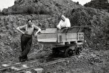 Clay mine with narrow gauge track & wagon