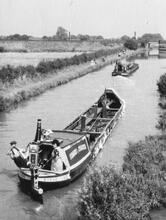 'Collingwood' & 'Kidsgrove' leaving Cholmondeston Lock  (1959)