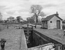 Frankton Junction - top lock of Montgomery Canal  (1956)