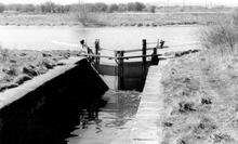 Chester. River Dee lock looking towards river