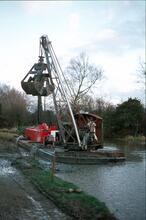 Steam dredger at Odiham. February? 1975