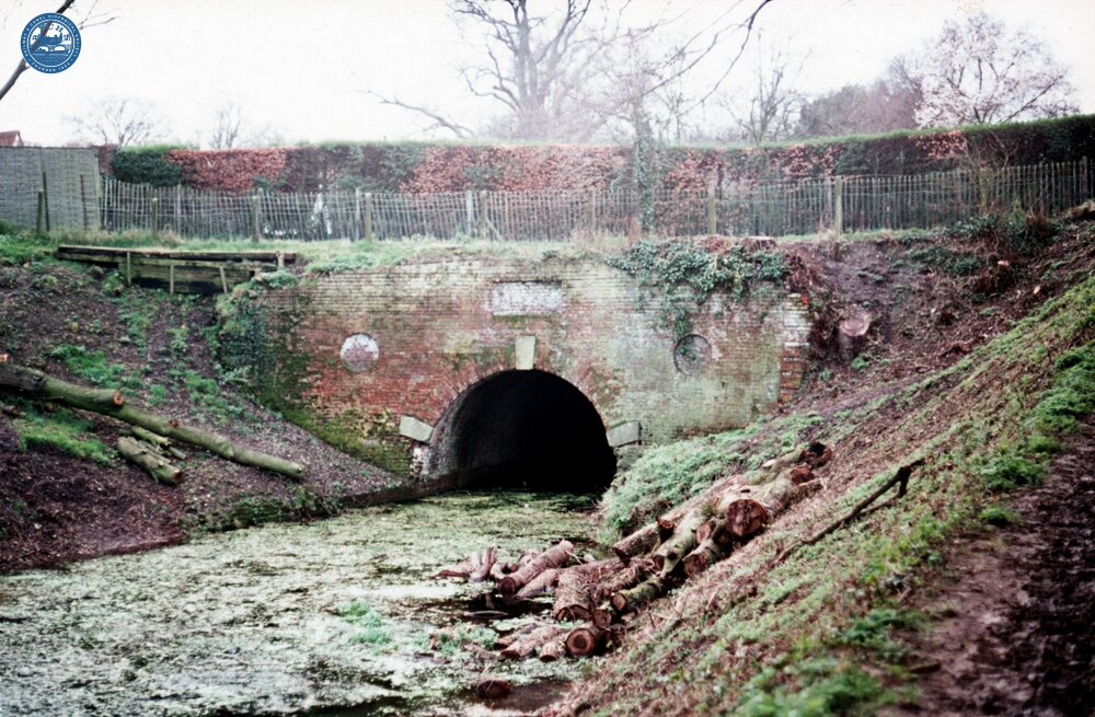 Greywell Tunnel, east portal. Circa Feb 1975