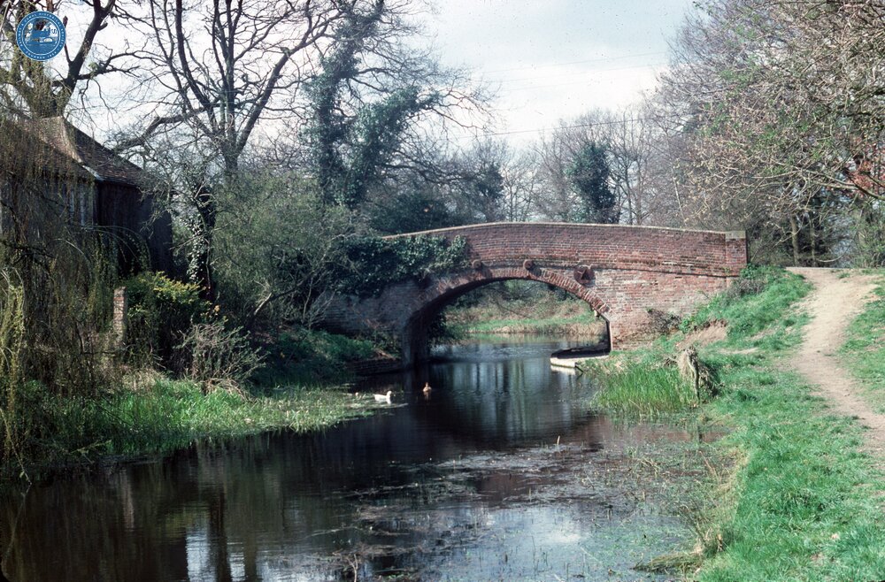 Barley Mow Bridge, Winchfield Hurst. Circa April 1977
