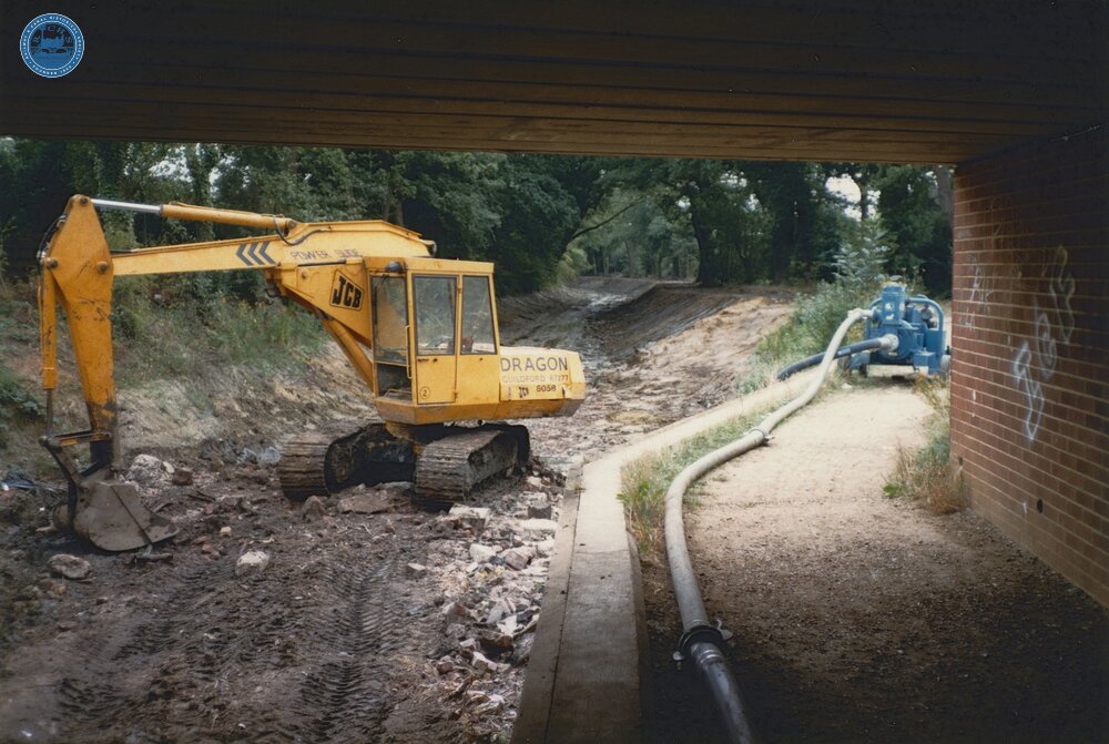 Woking. Parley Drive Bridge (also known as Goldsworth Park Bridge). Late 1980s
