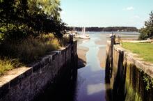 Salterns Lock looking west. 25.11.1989