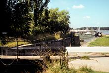 Salterns Lock looking west. 25.11.1989