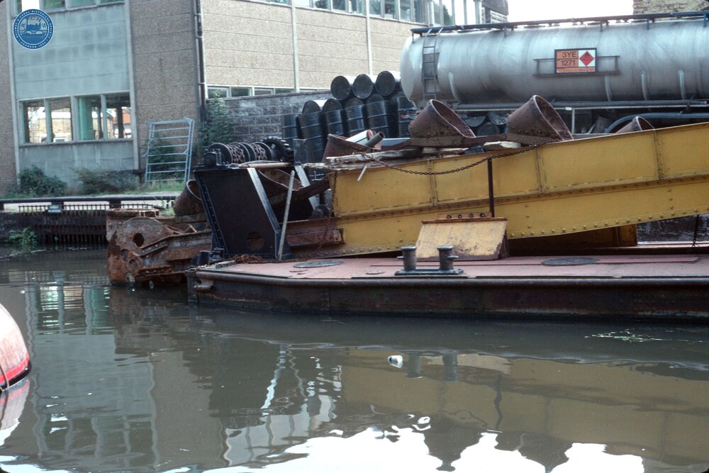 Weybridge navigation, dredger near Thames lock