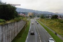 Old Cwmbran, line of Canal destroyed by Road 1990