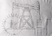 Glamorgan Canal: Mellingrifith Pump drawing of end elevation