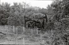 Glamorgan Canal: Mellingrifith Pump: general view of wheel and beams