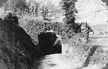 Werrington Inclined Plane crossing a lane. April 1954