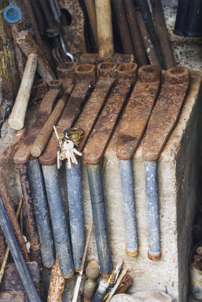 Bude Harbour: windlass keys. March 1998