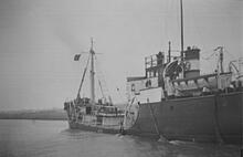 Oil tanker heading towards Exeter. March 1958