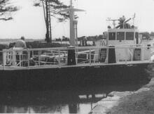 Turf Lock and Sludge Boat,'Countess Wear'. August 1980