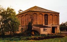 Westport Canal, Westport - warehouse at entrance to wharf (1979)